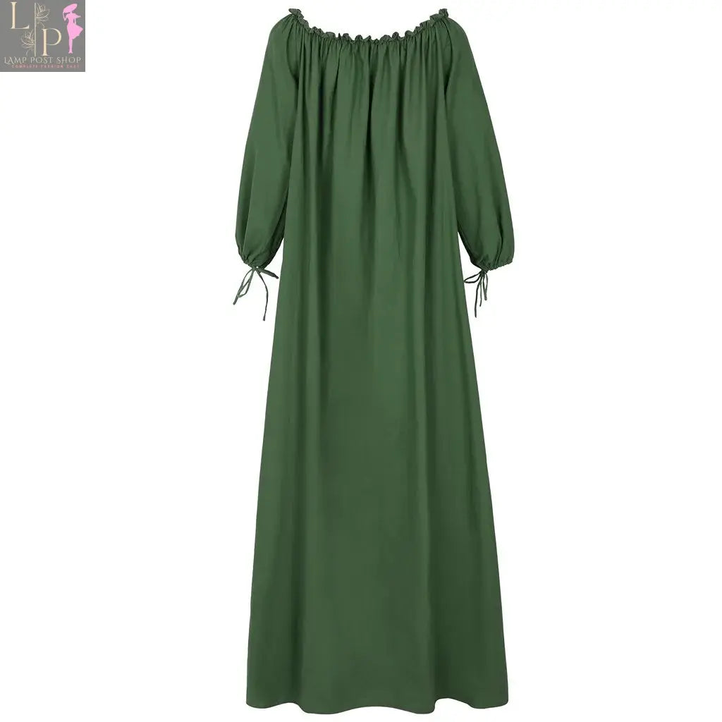 Plus Size Daily Casual Off Shoulder Sundress Vintage Loose Boho Maxi Dress Bridesmaid Cocktail Party Long Dresses Lamp Post